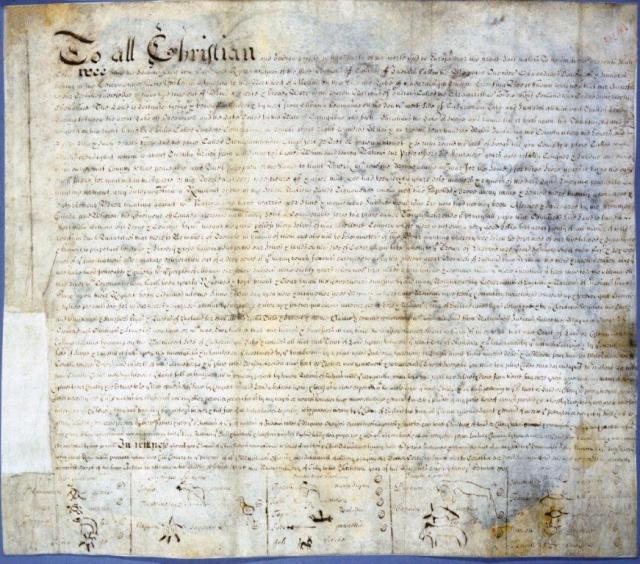 CO5-1046 (758) Conveyance of lands by the Native American Chiefs of the Five Nations 19 July 1701